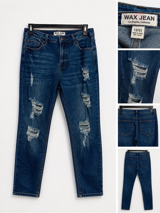 Wax Jean Denim - WAX JEANS STRAIGHT LEG Y2K style size 13 juniors​​​​​​​​​